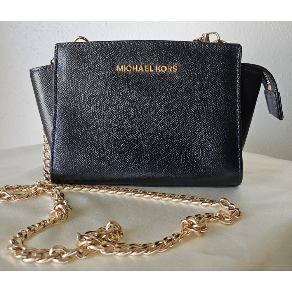 Michael Kors Mini Selma Black Saffiano‎ Leather